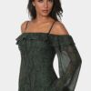 Long Sleeve Off the Shoulder Tiered Maxi Dress